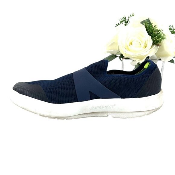 OOFOS 00mg Mens Low Recovery Athletic Shoe Size 12.5 Slip On Sneaker Navy White - Picture 6 of 11